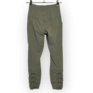 Athleta Salutation Stash Pocket II Cinch 7/8 Legging XS Sage Green